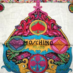 Moschino Vintage 2000's - Colorful Cotton Scarf "No to Global Warming"